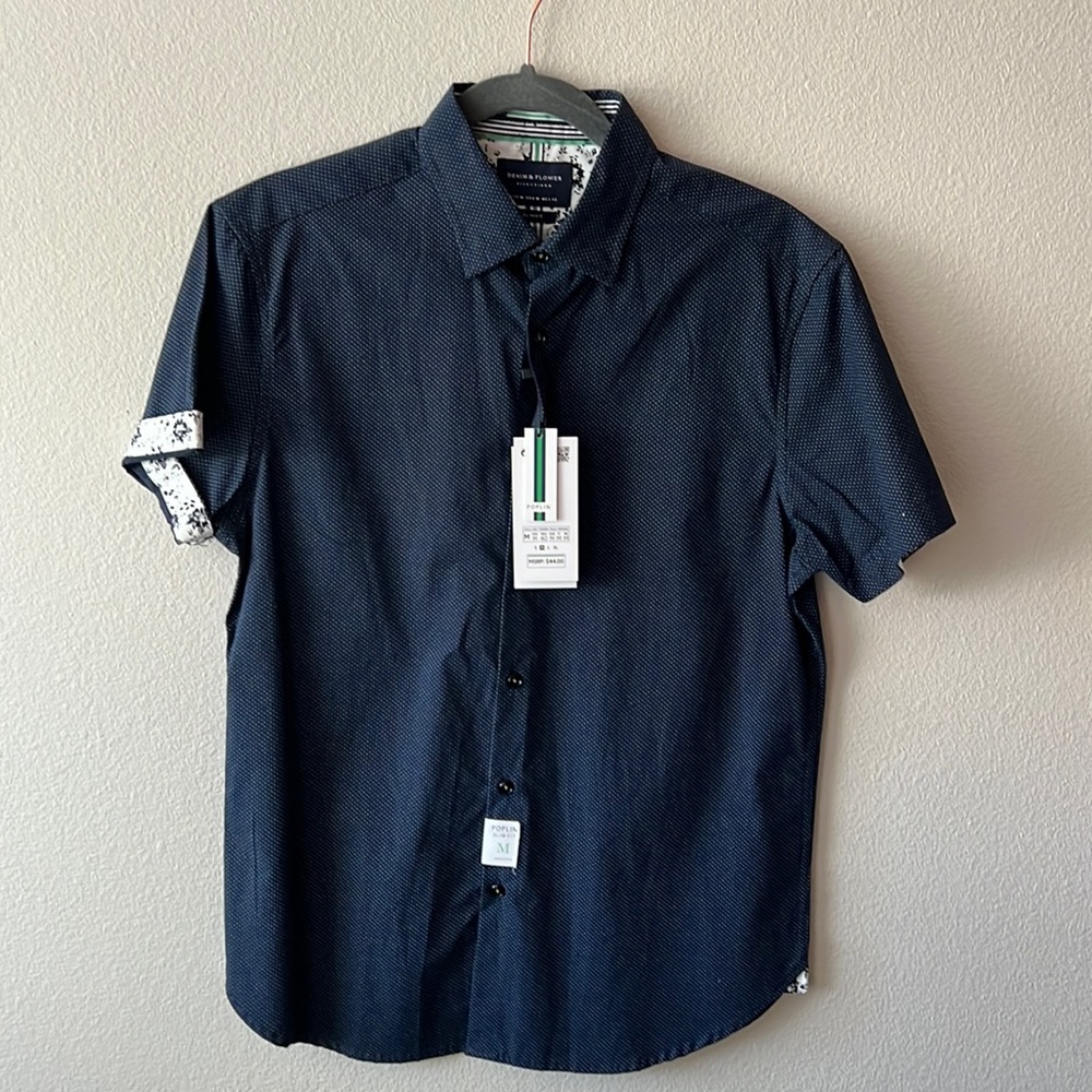 Denim & Flower short sleeved button up shirt. Brand New never worn.